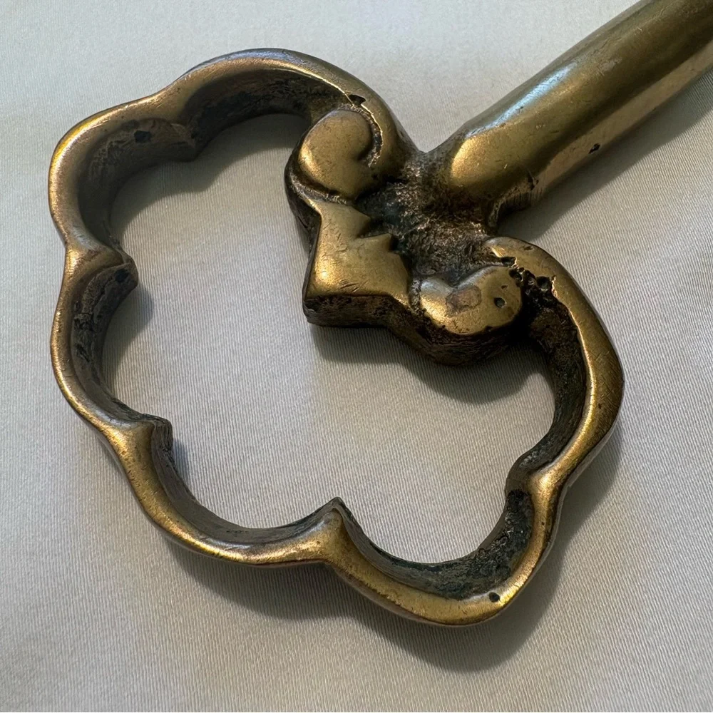 Vintage Ornate Solid Brass Skeleton Key Letter Opener 7.25”